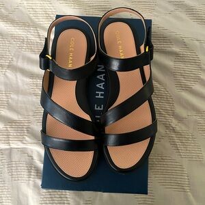 Cole Haan Mirabelle Sandal in Black Leather, Size Women’s 9 US / 40 EU.